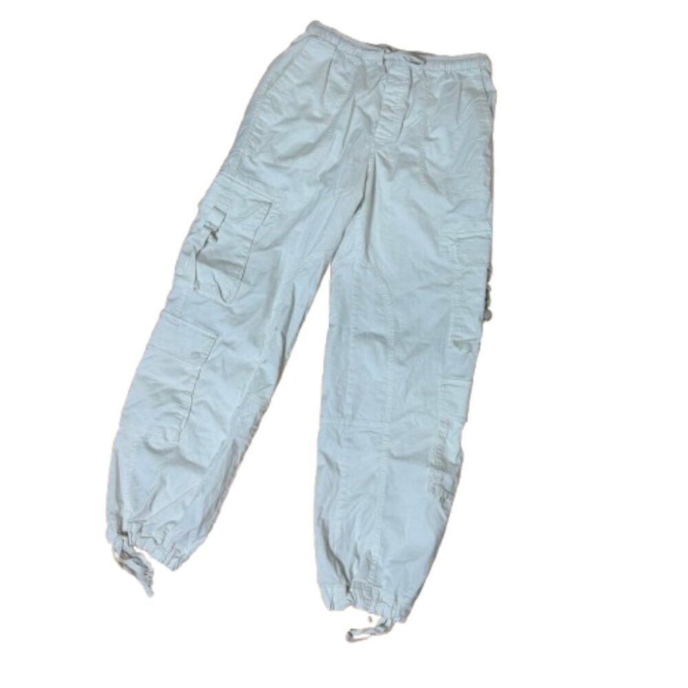Abercrombie & Fitch High Rise Baggy Cargo Jogger Pants Trousers Sz Small Cream